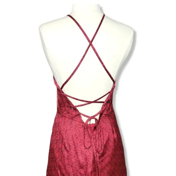 Honey Punch Paisley Satin Wide Leg Jumpsuit Size Medium New With Tag - Picture 10 of 15